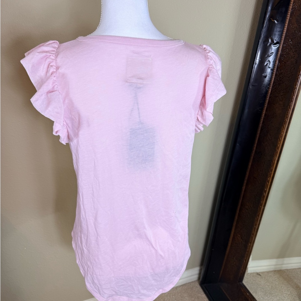 NWT Chaser Light Pink Ruffle Sleeve Blouse size medium - Picture 4 of 5